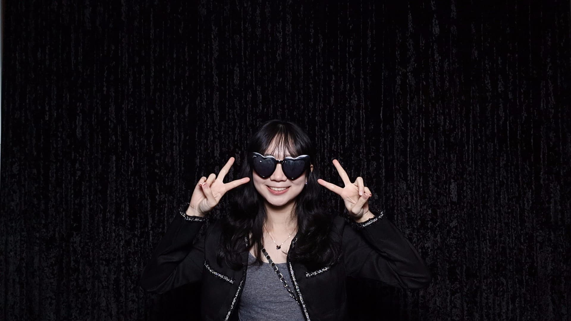 Black backdrop set up at an event