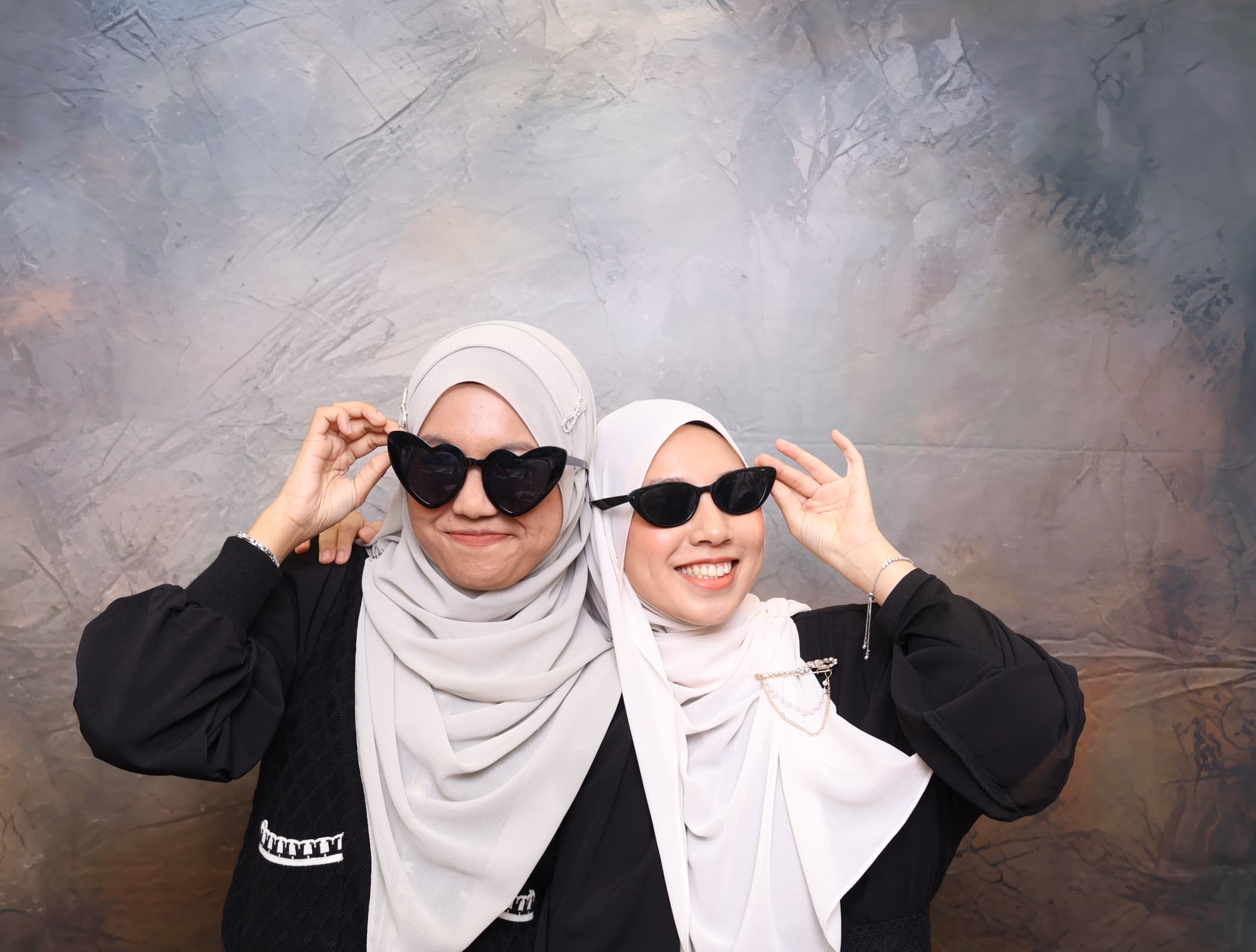 Washed Grey backdrop set up at an event