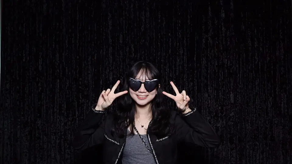 Black backdrop set up at an event